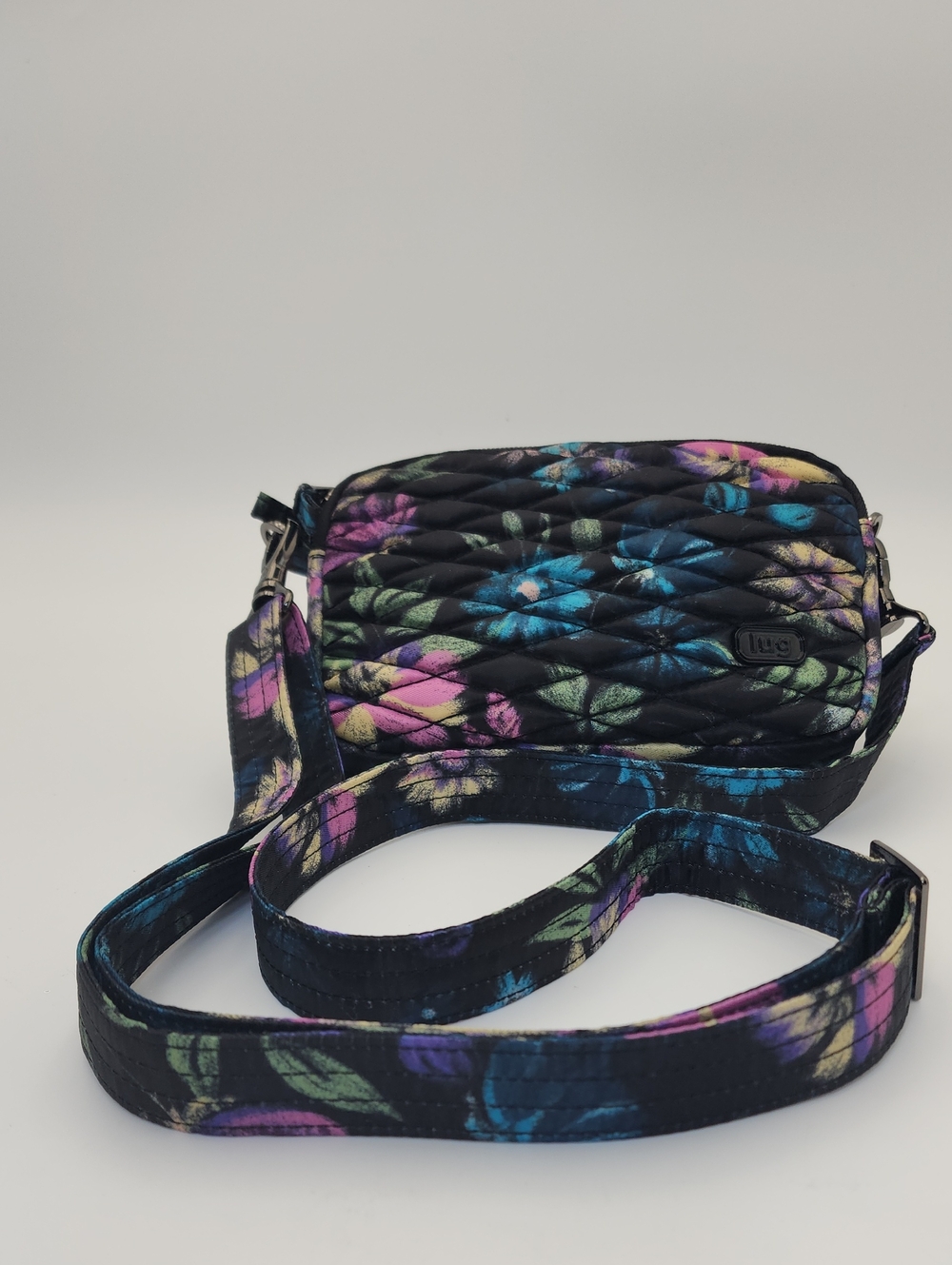 Lug Coupe Convertible Crossbody Belt Waist Shoulder Bag Bloom Black Floral NWOT